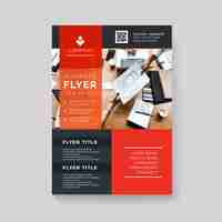 Free vector business flyer abstract with photo