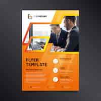 Free vector business flyer abstract with photo