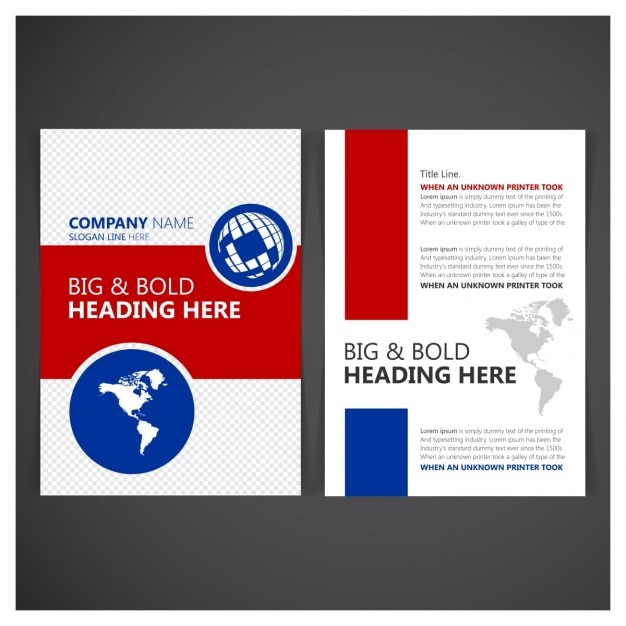 Business flyer red and blue