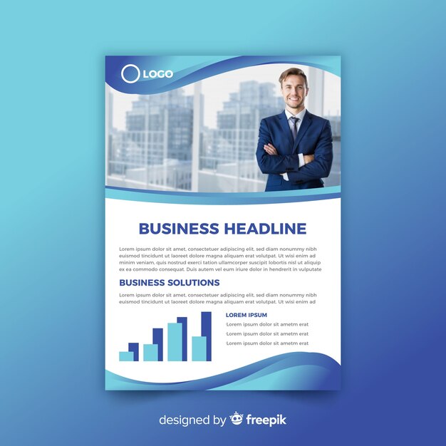 Business flyer template in abstract style