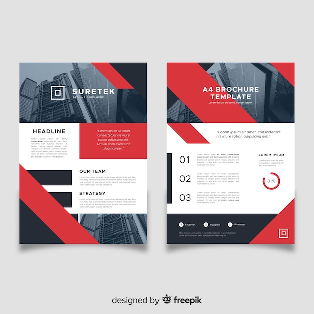 Free vector business flyer template in abstract style