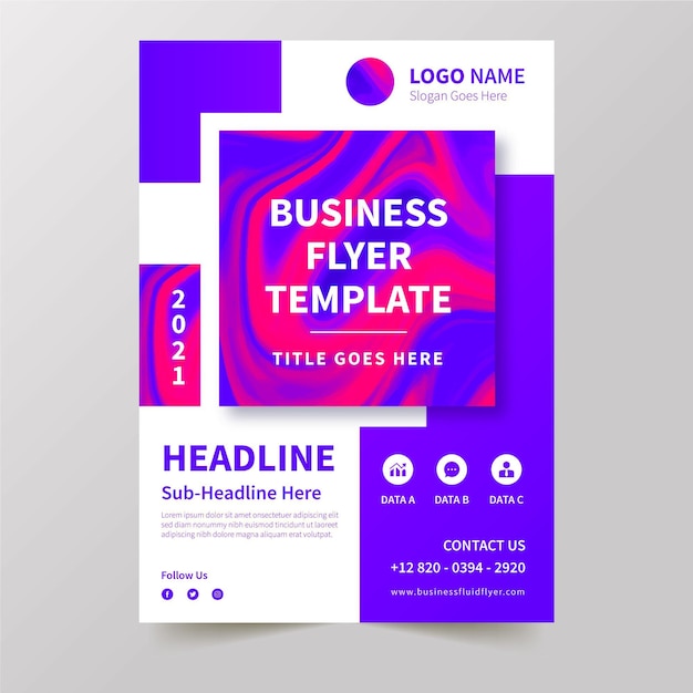 Free vector business flyer template concept