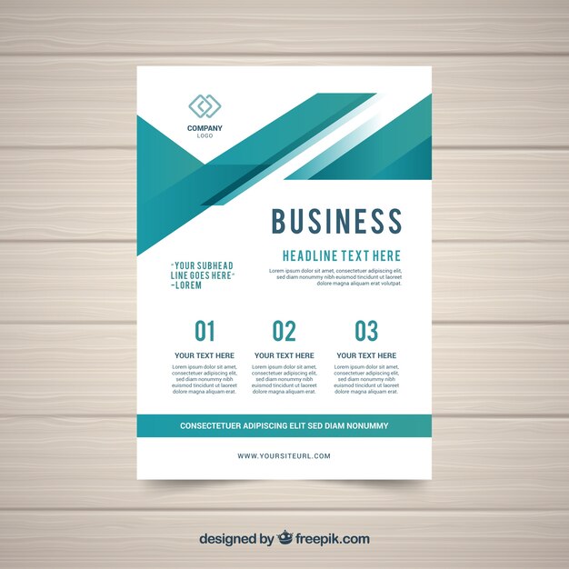 Business flyer template in flat style