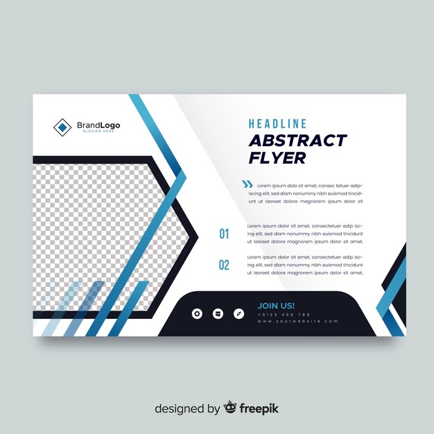 Business flyer template with abstract shapes