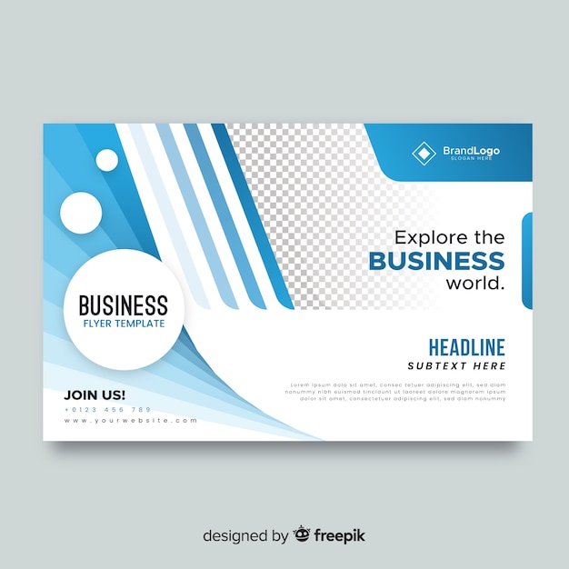 Free vector business flyer template with abstract shapes