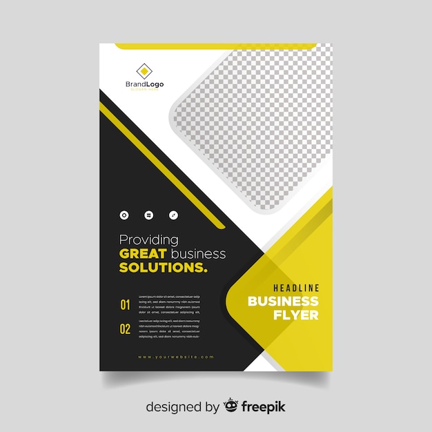 Business flyer template with abstract shapes