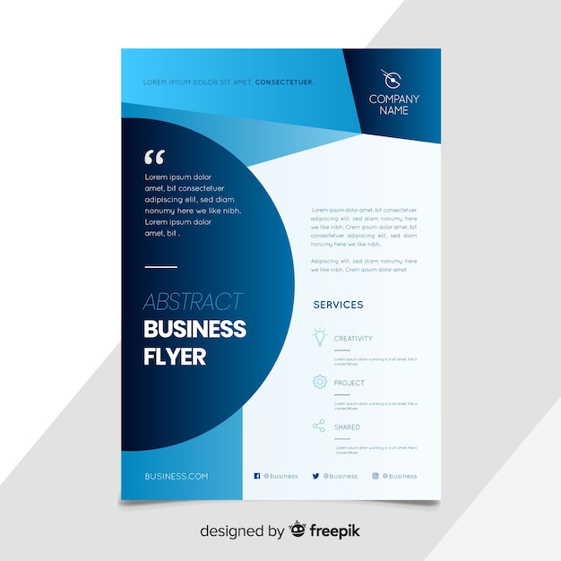 Free vector business flyer template with abstract shapes