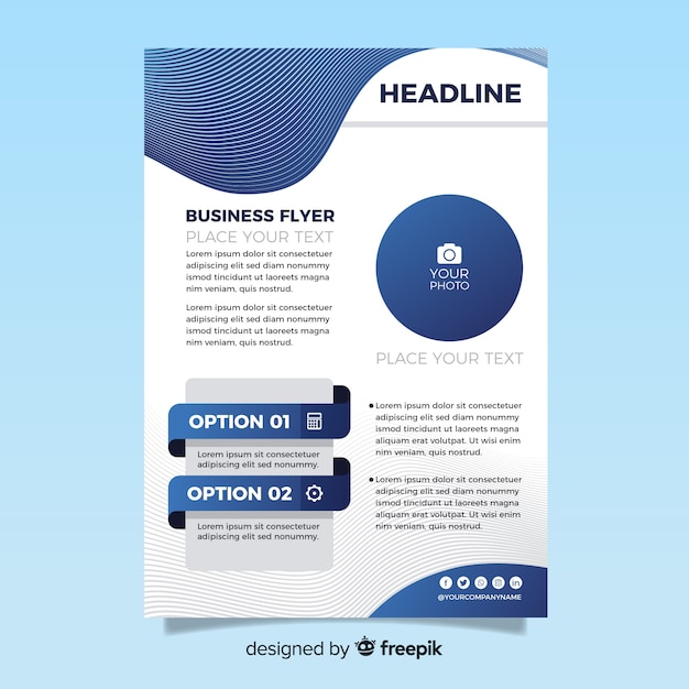 Free vector business flyer template with abstract shapes