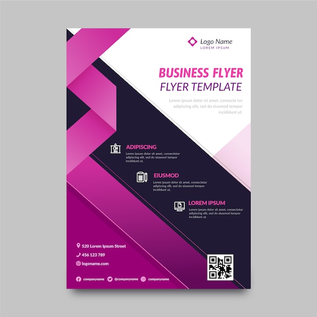 Business flyer template with abstract shapes