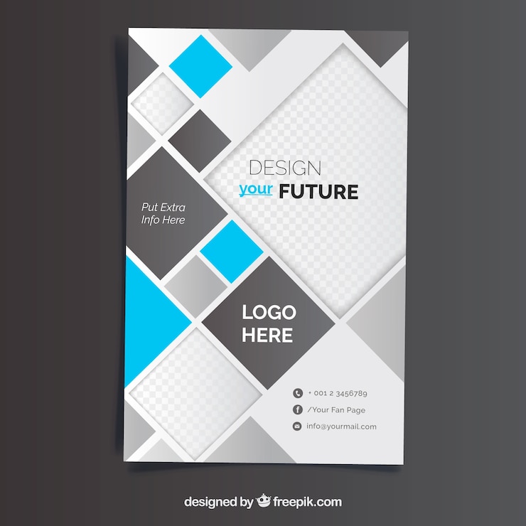 Free Vector business flyer template with abstract style