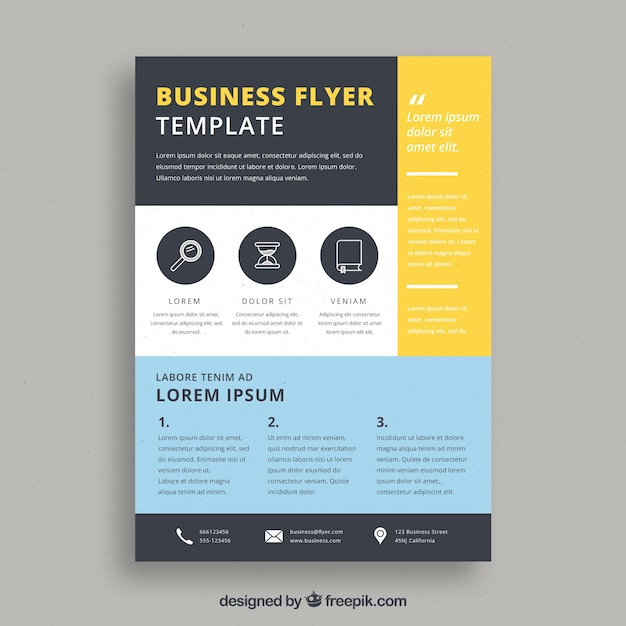 Free vector business flyer template with abstract style