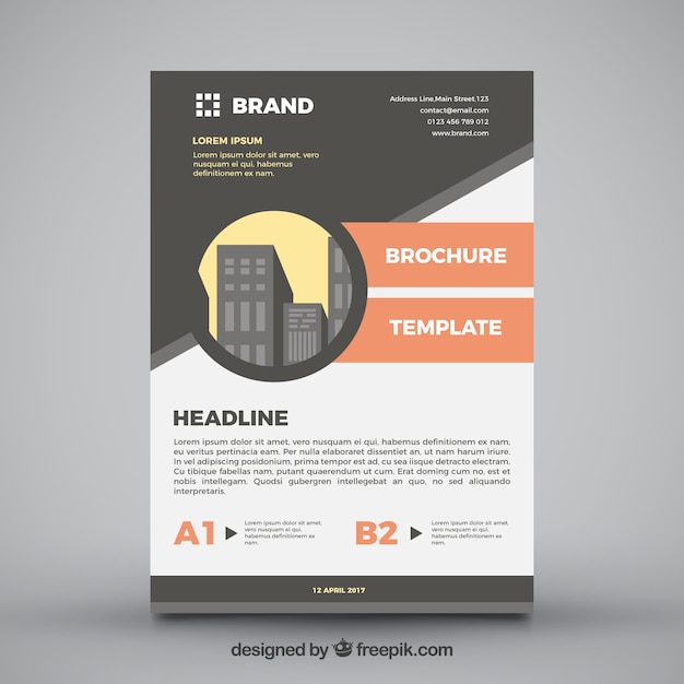 Business flyer template with colored elements
