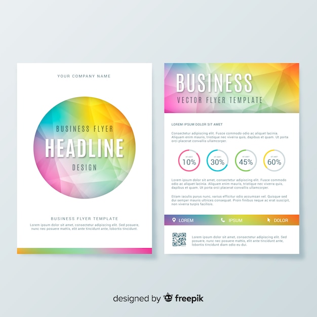Free vector business flyer template with colorful style