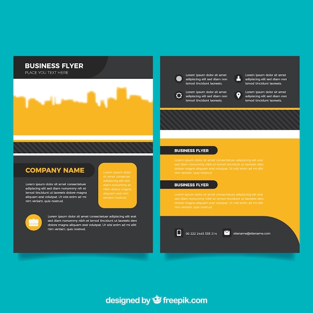 Modello di business flyer con design piatto