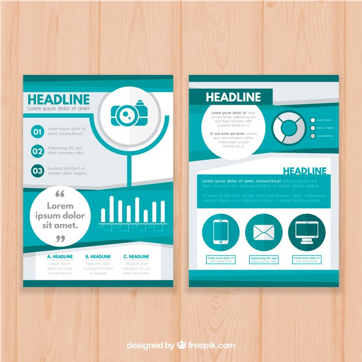 Free Vector business flyer template with flat design