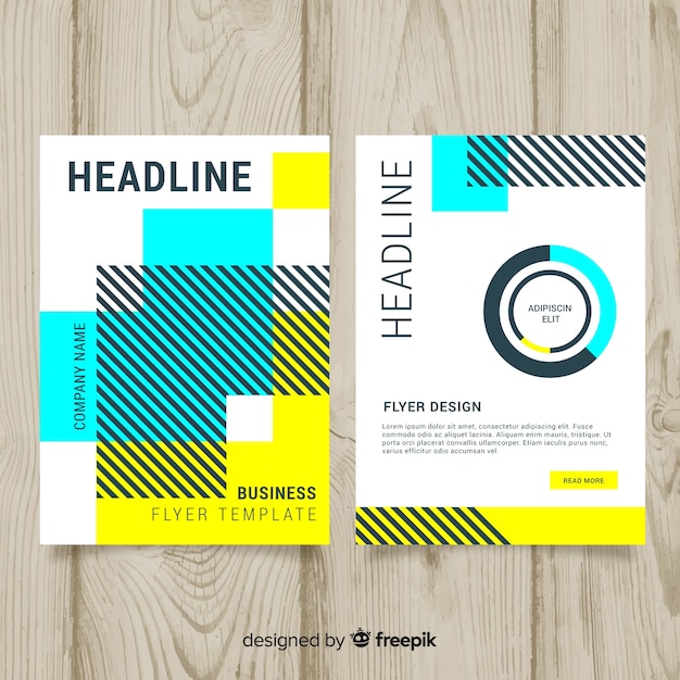 Free vector business flyer template with geometric design