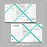 Free vector business flyer template with geometric green lines