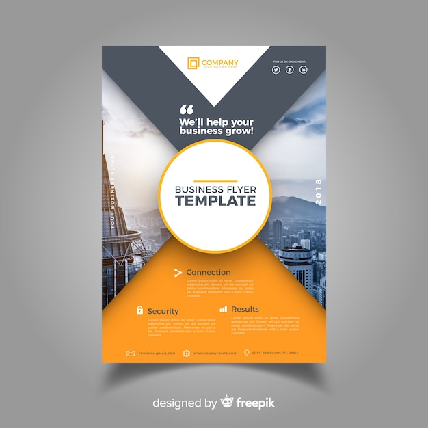 Free vector business flyer template with modern style