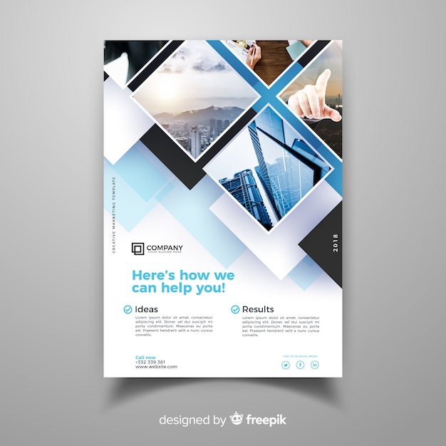 Free vector business flyer template with modern style