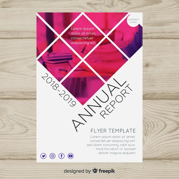 Business flyer template with mosaic pictures