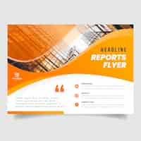 Free vector business flyer template with photo of buildings