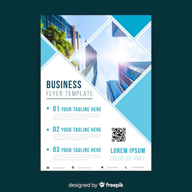 Business flyer template with photo