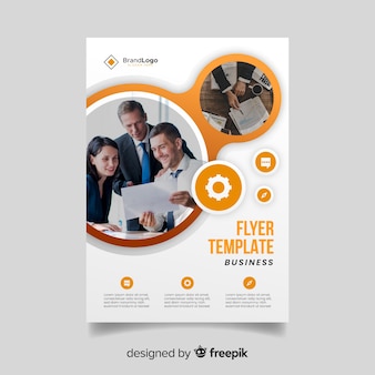 Business flyer template with photo