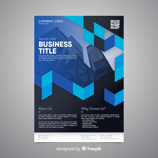 Business flyer template with photo