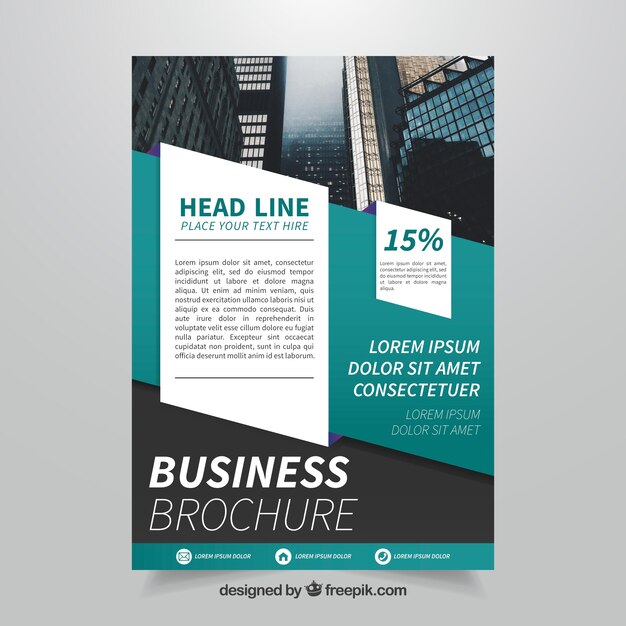 Business flyer with green forms