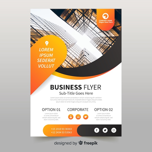 Business flyer with photo template