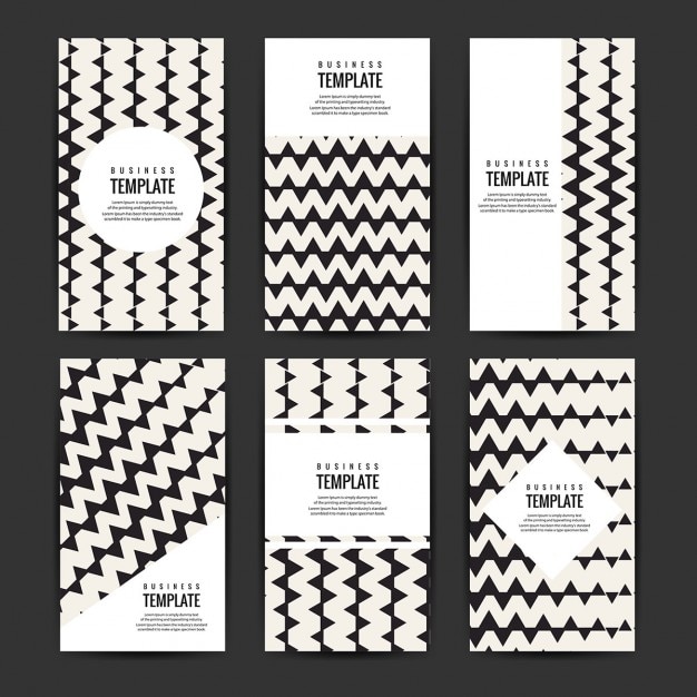 Free vector business flyers with zig-zag lines