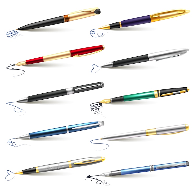 Free Vector business fountain pen  set