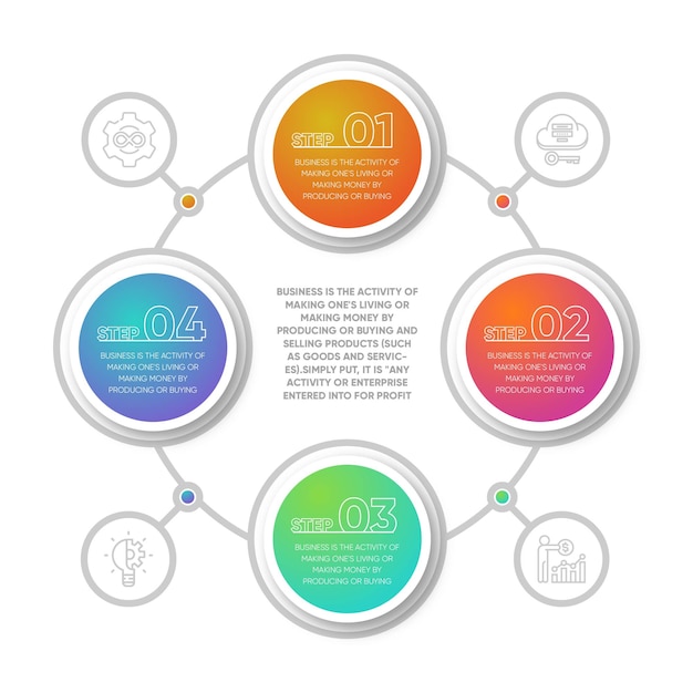 비즈니스 그라데이션 infographic 단계