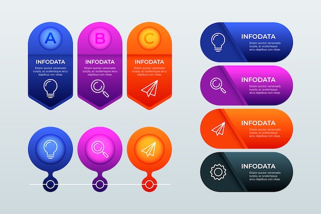 Business gradient infographic