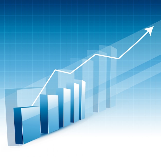 上向き矢印のあるビジネス成長チャート