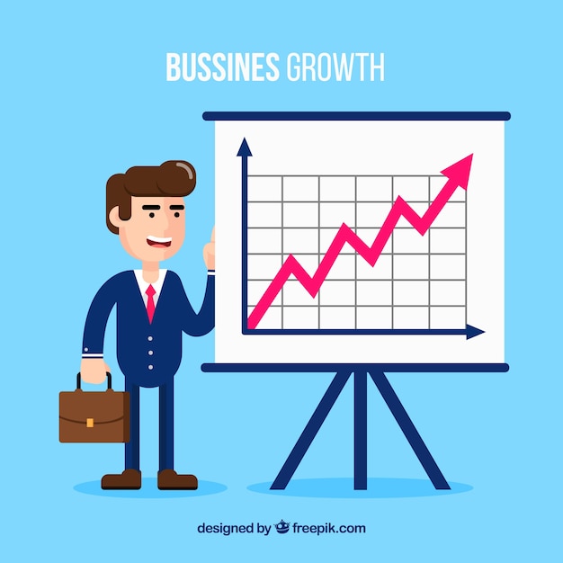 Концепция роста бизнеса с графиком
