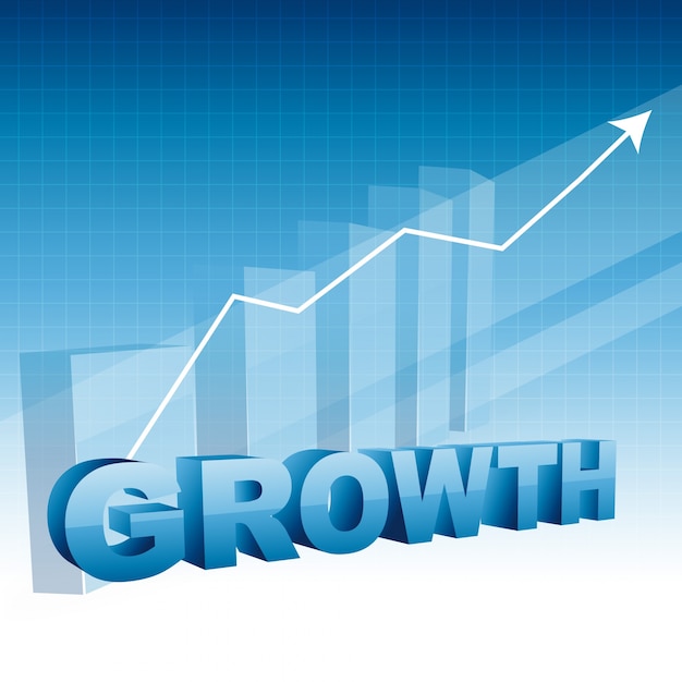 Free vector business growth design with arrow moving upward