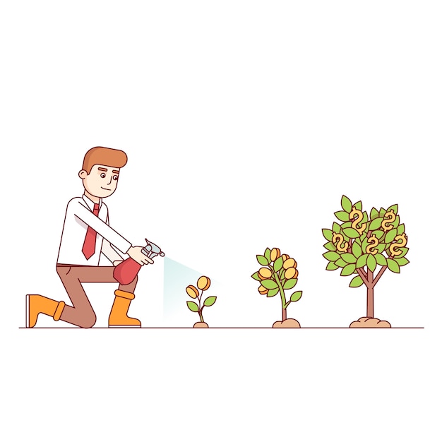 Free vector business growth and entrepreneurship concept