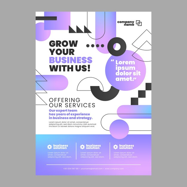 Free vector business growth geometric poster