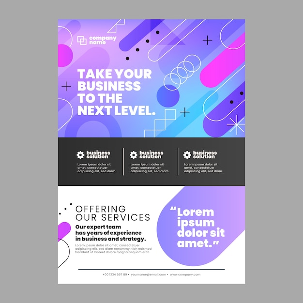 Business growth geometric shapes poster template