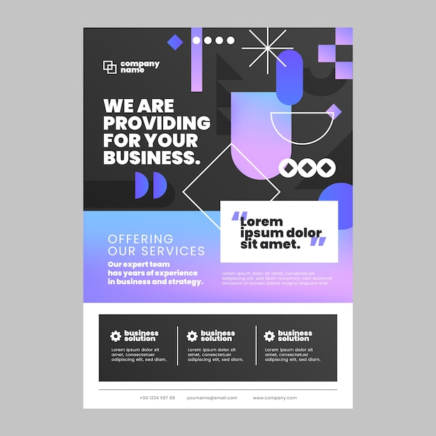 Free vector business growth geometric shapes poster