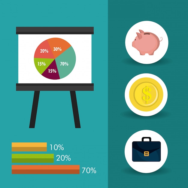 Free vector business growth and money savings statistics