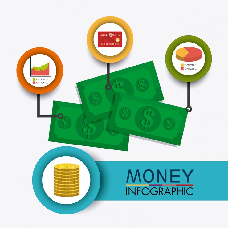 Free Vector business growth and money savings