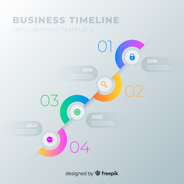 Free vector business growth scale timeline template