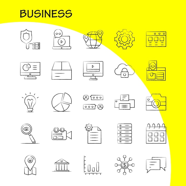 Бесплатное векторное изображение Иконка business hand drawn для веб-печати и мобильных устройств