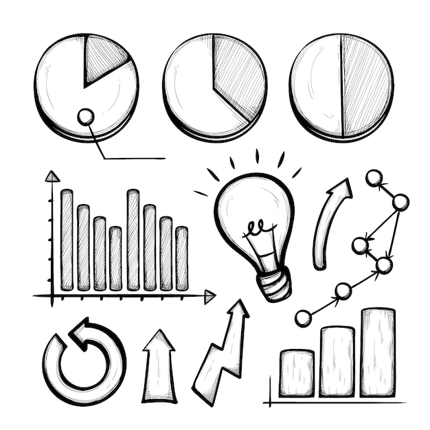 Бизнес рисованной инфографики элементы