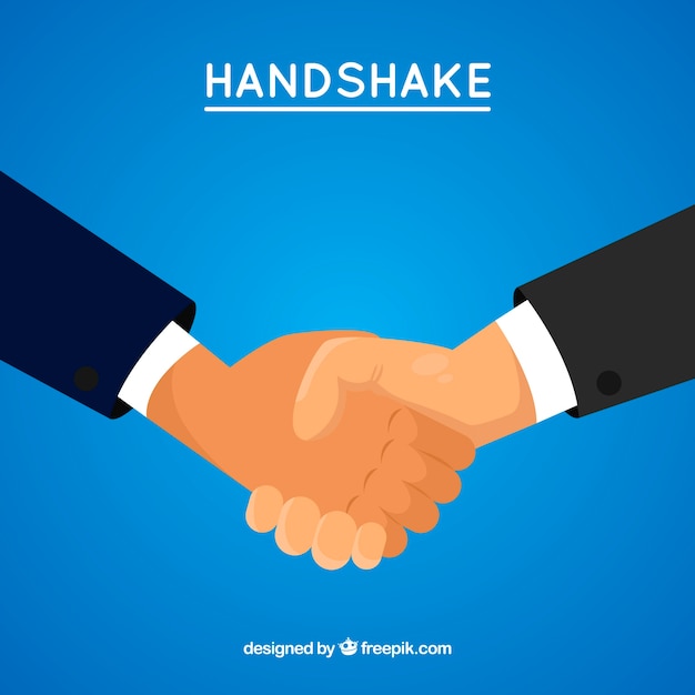 Business handshake background in flat style