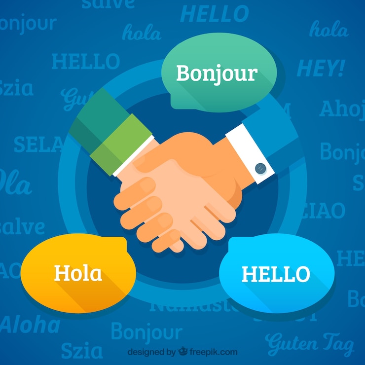 Free Vector business handshake background in flat style