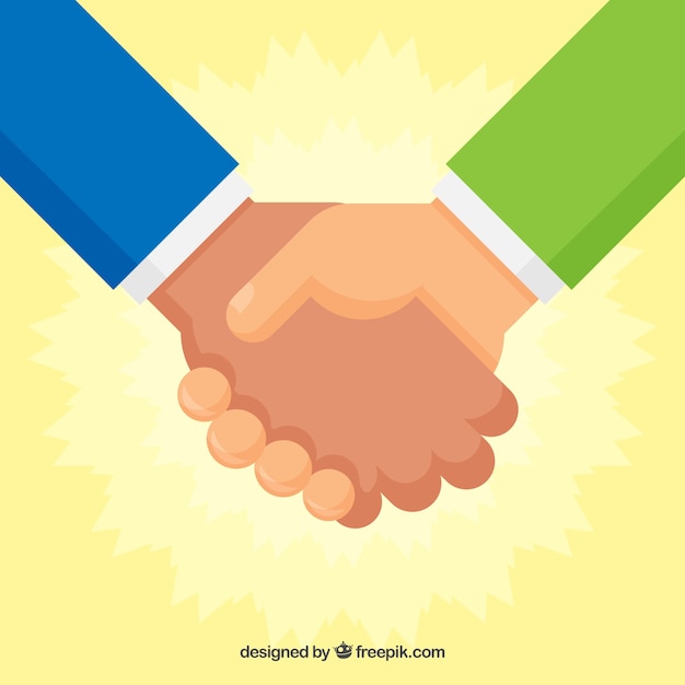 Free vector business handshake background in flat style