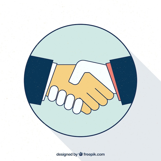 Business handshake background in flat style